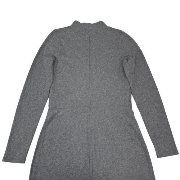 EVERLANE The Cotton Mock Neck Mini Dress Size XS Charcoal Gray Lightweight - Picture 6 of 6